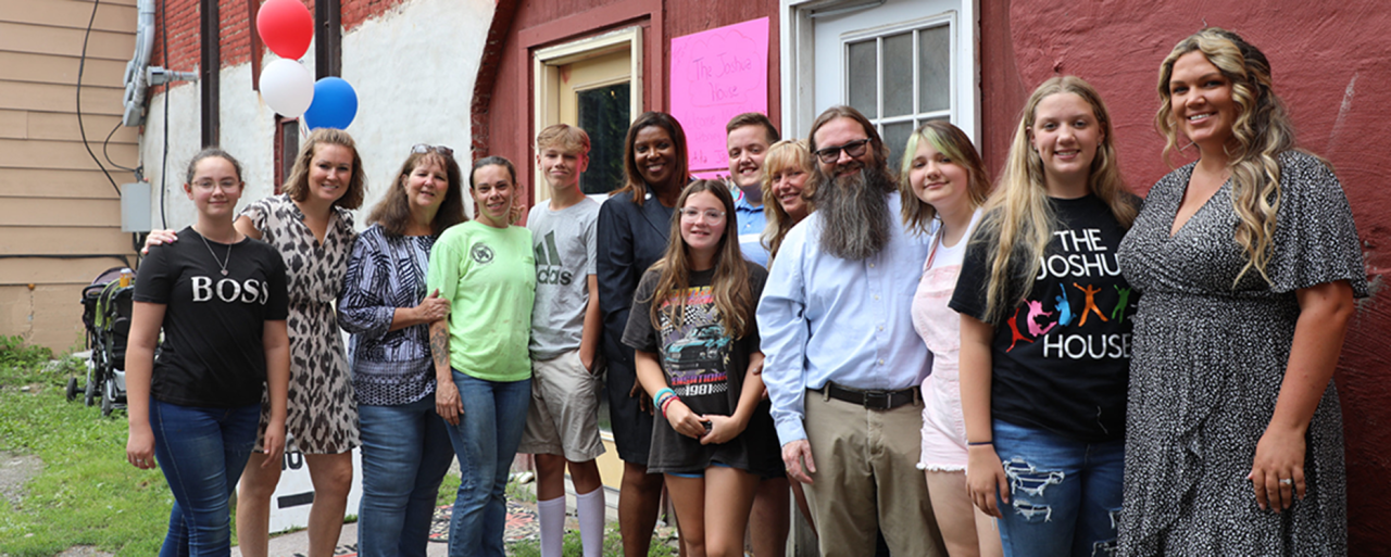 AG James with a group of students