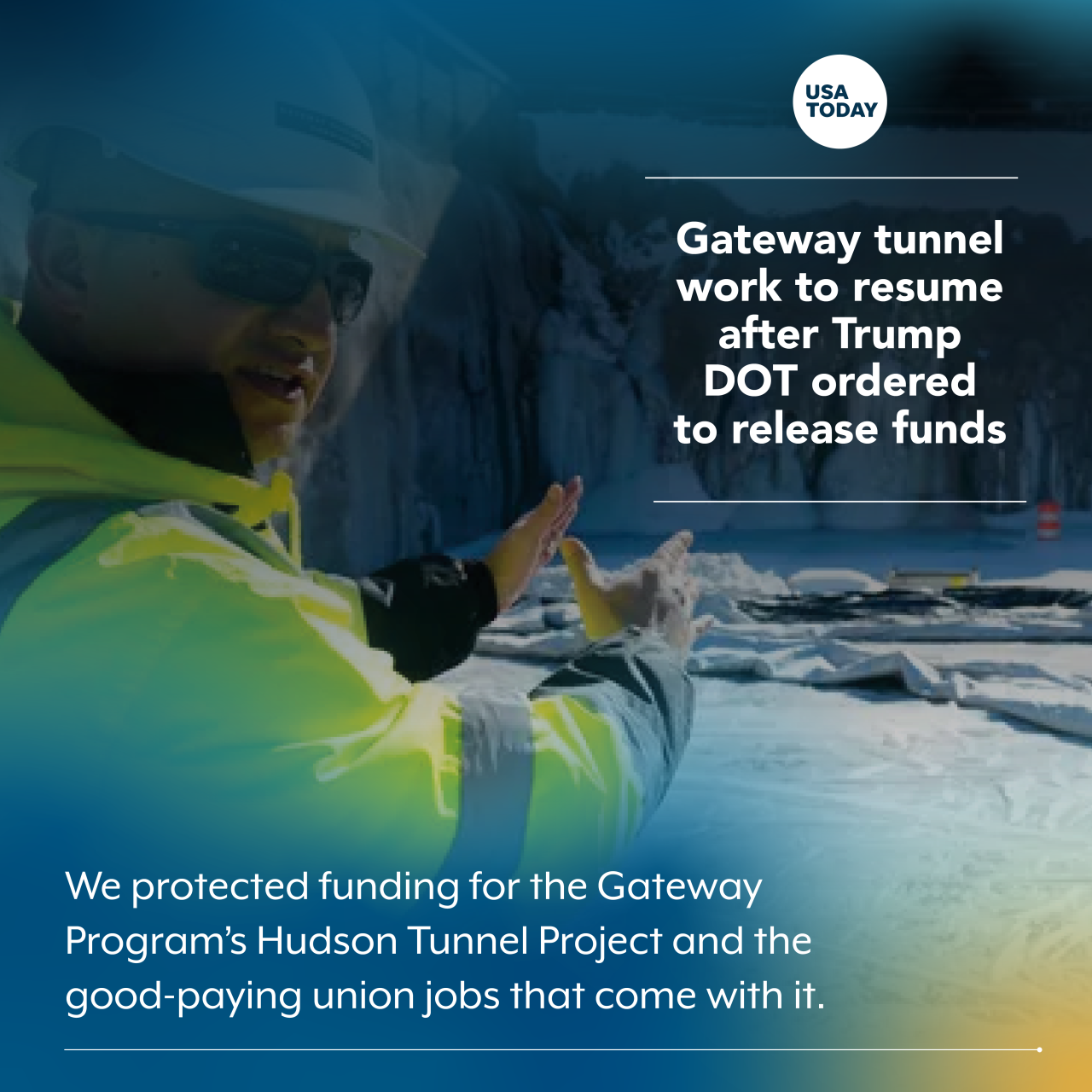 USA Today: Gateway tunnel work to resume after Trump DOT ordered to release funds