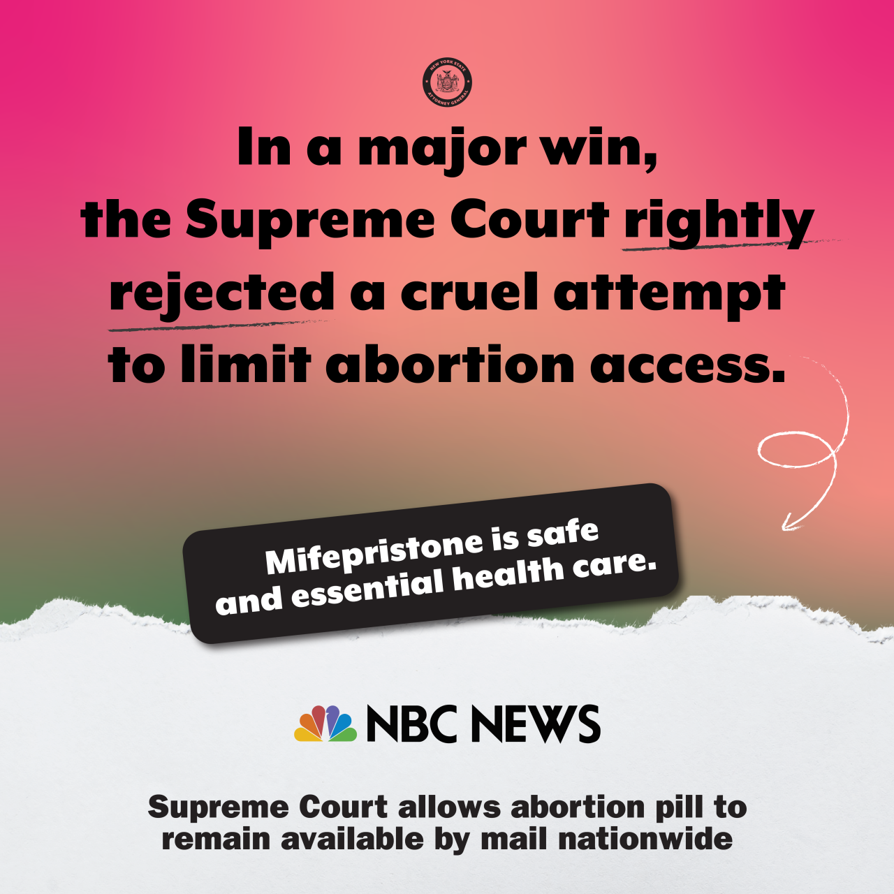 NBC News: Supreme Court allows abortion pill to remain available by mail nationwide